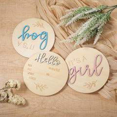 Heclia Baby Announcement Sign It’s a Girl on smooth wood for joyful gender reveal moments.