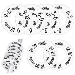 Heclia baby closet dividers 6-pack front view for quick size-based organization in nursery.
