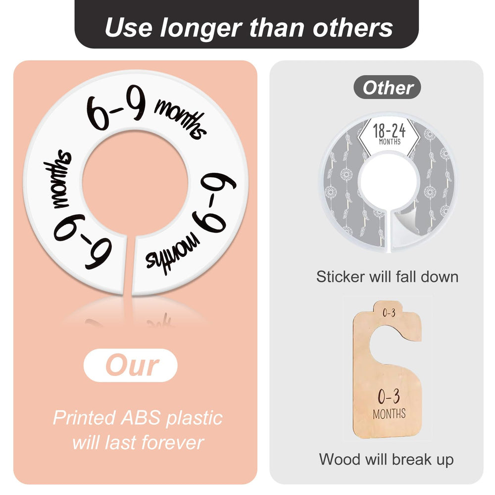 Heclia baby closet dividers pack 6 simplify closet sorting by age.