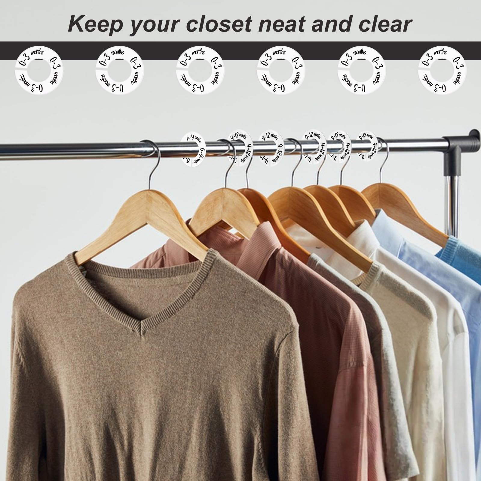 Heclia baby closet dividers rod-compatible design fits most closet rods.