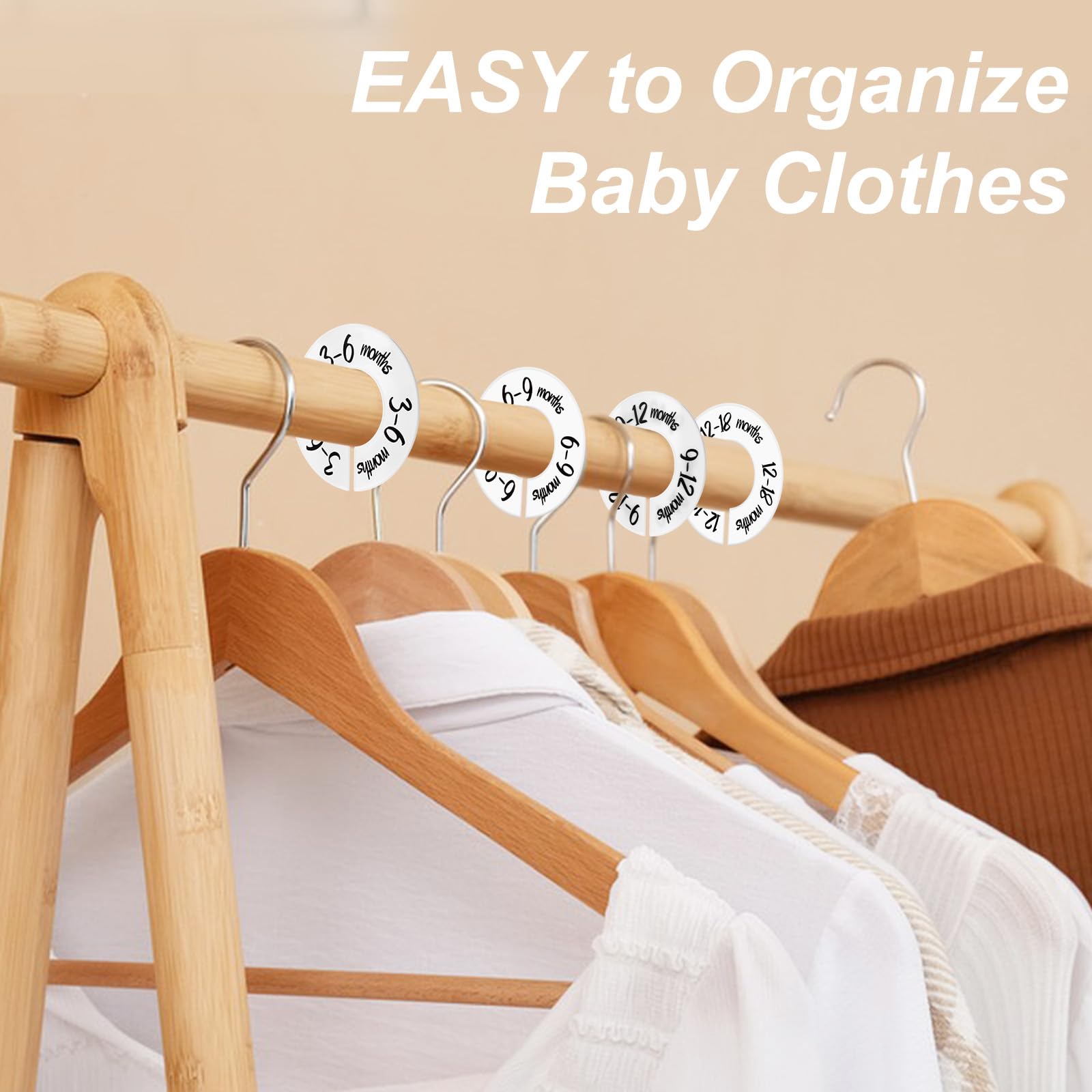 Heclia baby closet dividers white color keep nursery clean and cohesive.