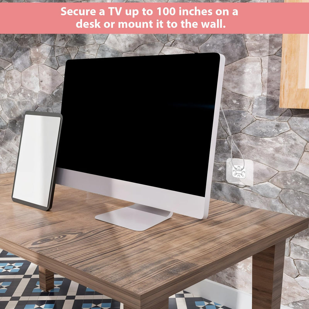 Heclia secure-wall-to-desk setup captures child-safe anchoring in active households.