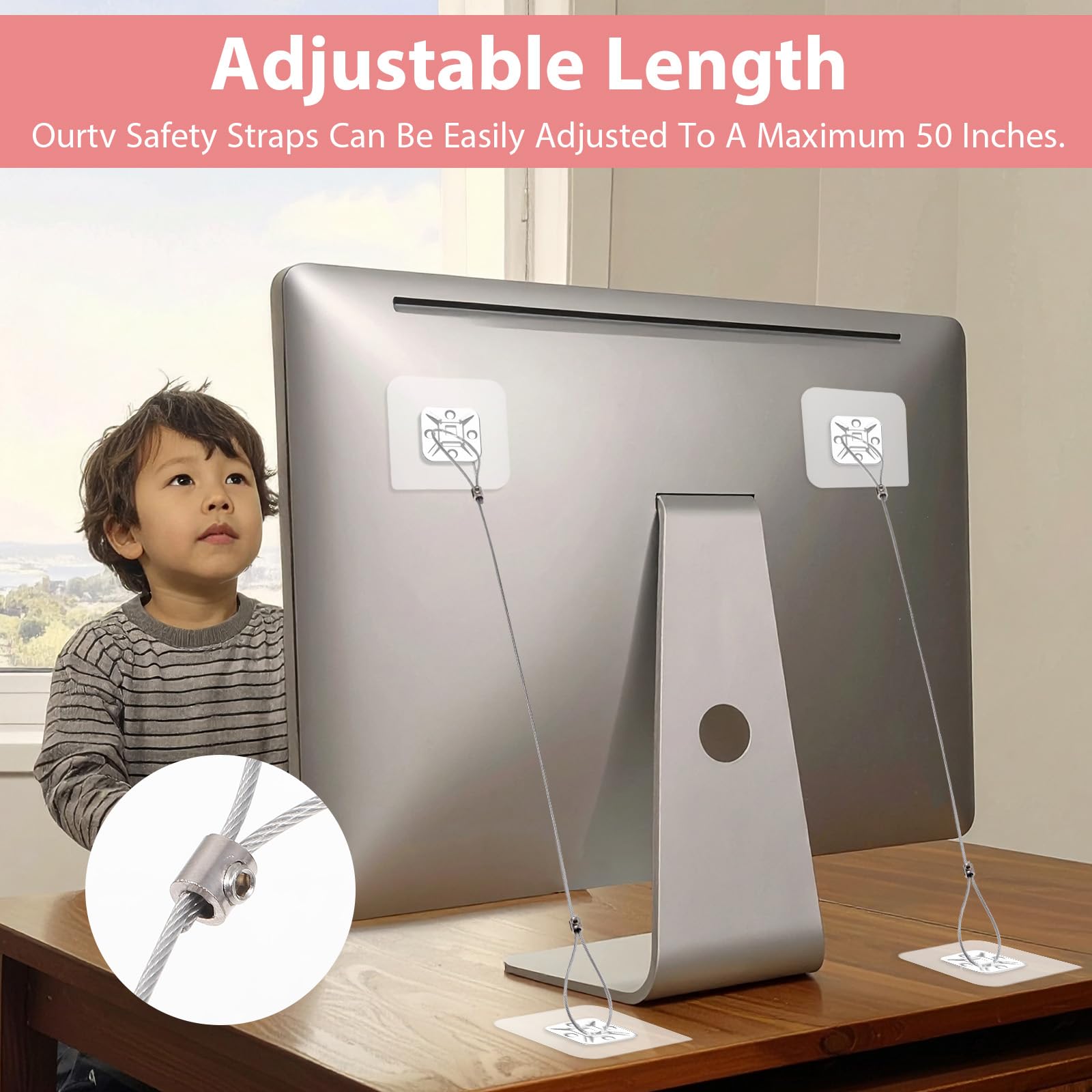 Heclia versatile compatibility image shows universal fit for most TVs and furniture types.
