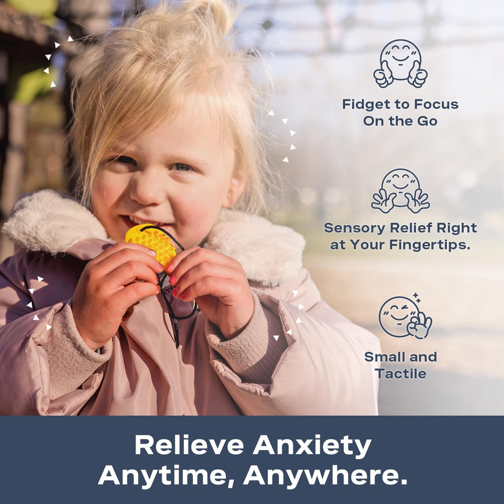 HedgeHog Health chewy necklace worn during therapy session for calming focus