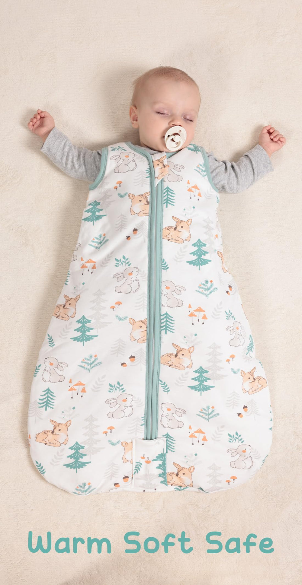 HEDSYOUHH baby sleep sack sleeveless-design keeps arms free and reduces overheating.