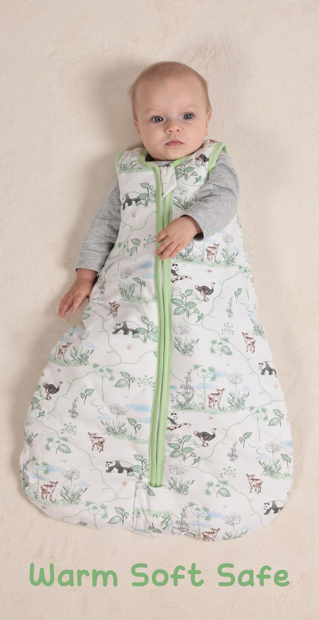 HEDSYOUHH wearable blanket three independent 2-way zippers ease nighttime diaper changes