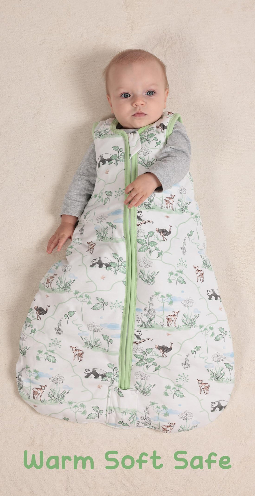 HEDSYOUHH wearable blanket three independent 2-way zippers ease nighttime diaper changes