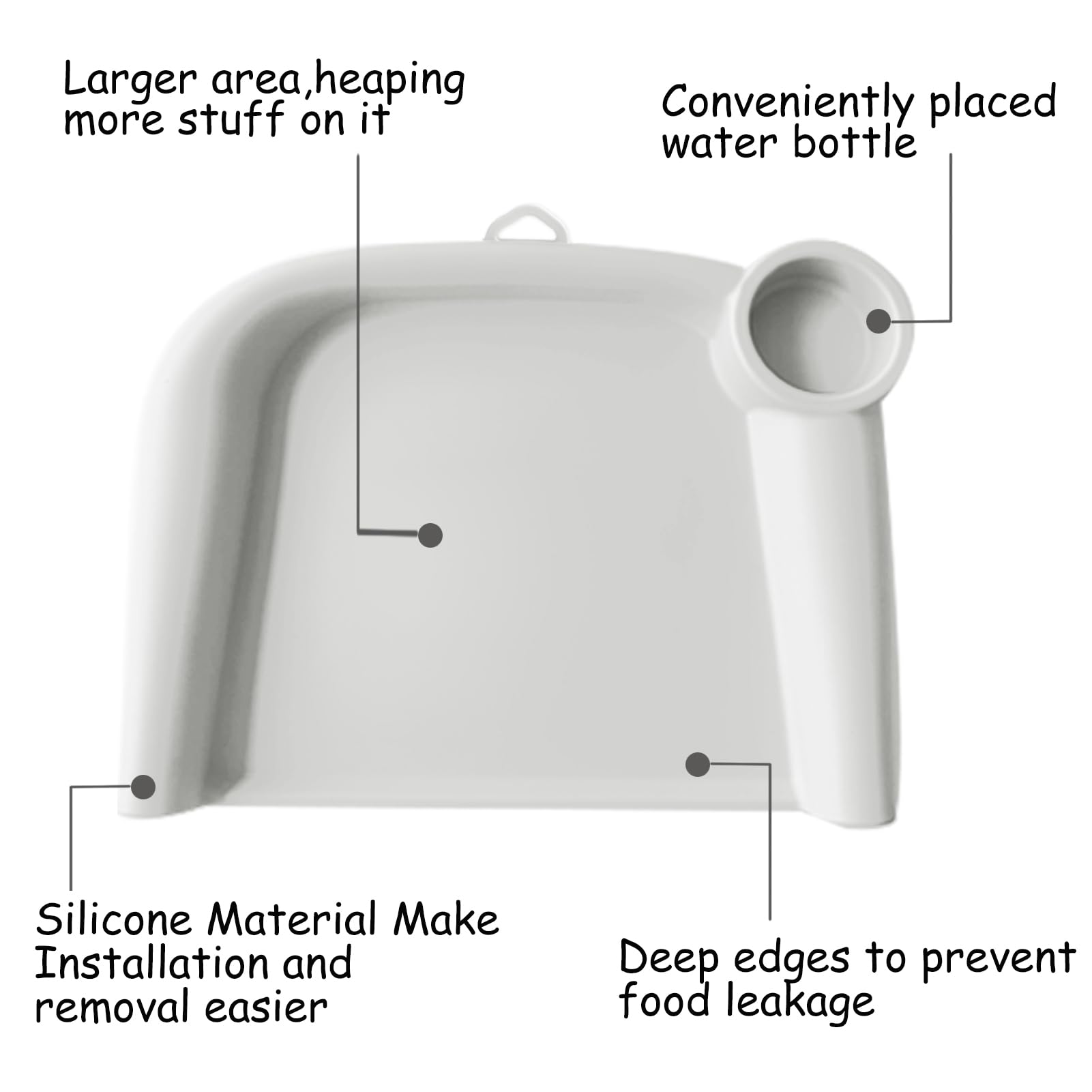 Heebabeys silicone baby dining tray box shows compact packaging and random bib color inclusion