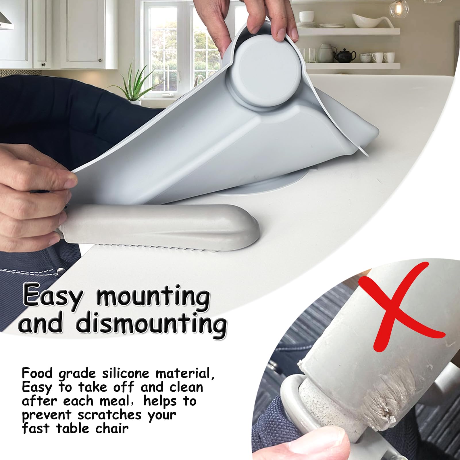 Heebabeys silicone baby dining tray packaging includes bib for ready-to-use feeding setup