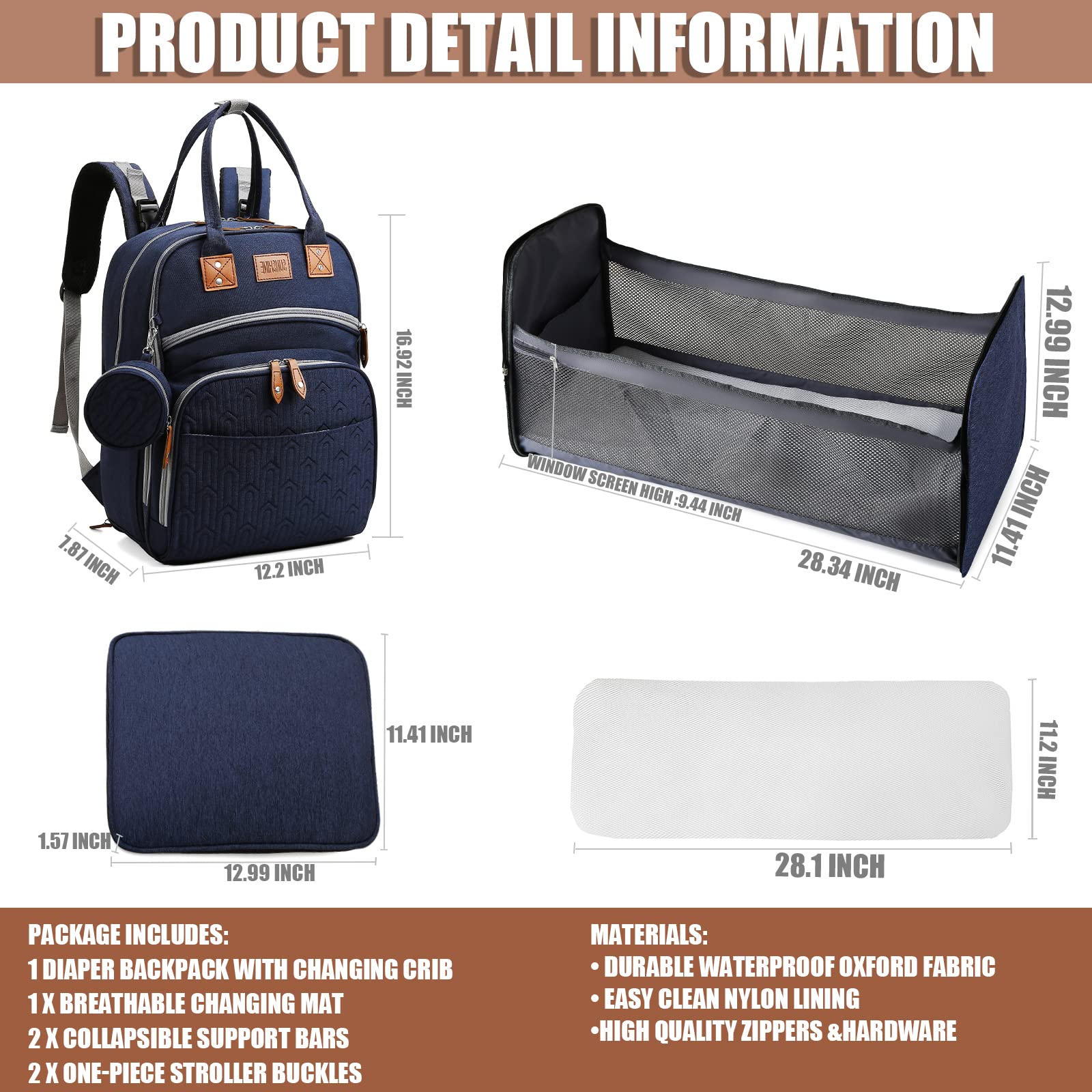 Heegel bag showcasing 15 pockets for organizing baby essentials