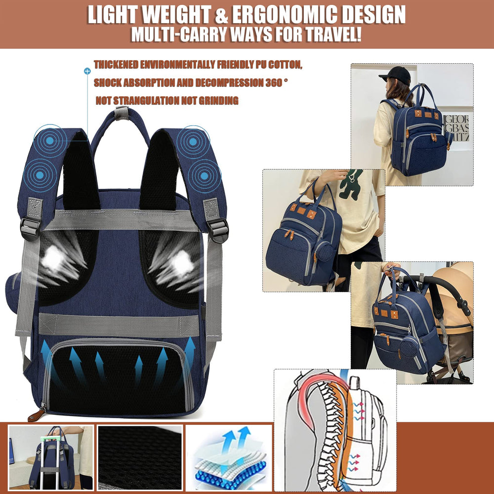 Interior nylon lining of Heegel diaper bag backpack for easy cleaning