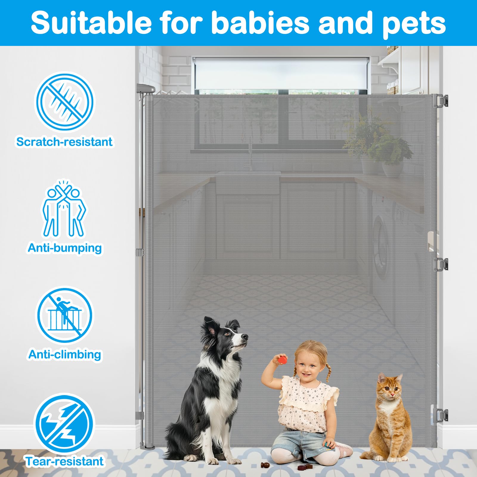 HEELALBABY 72-inch tall gate deck-porch use for patio safety.