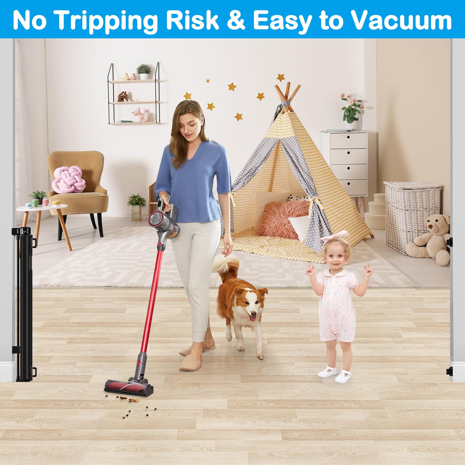 HEELALBABY anti-scratch mesh protects pets and kids from wear.