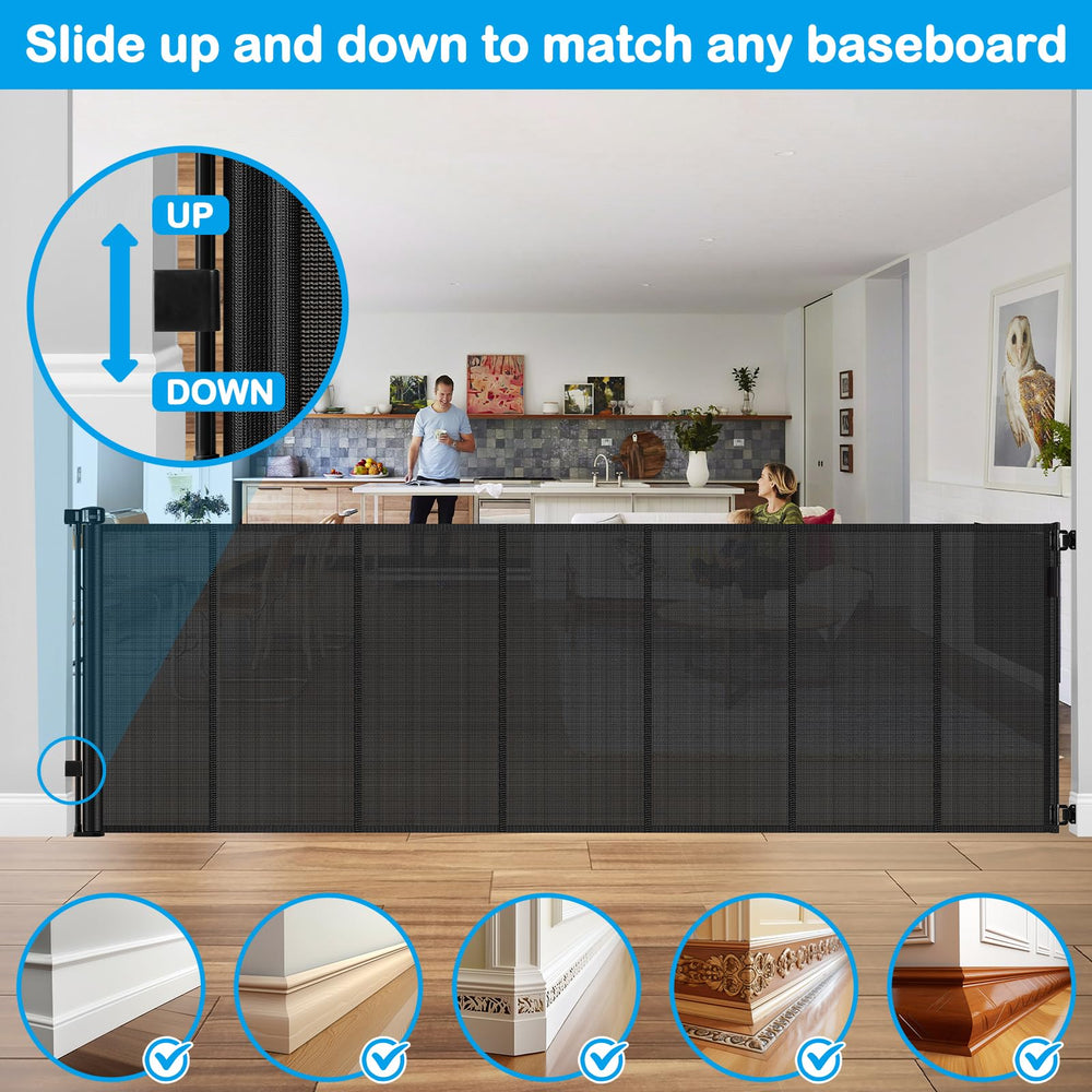 HEELALBABY black gate blends with home décor while keeping play safe.