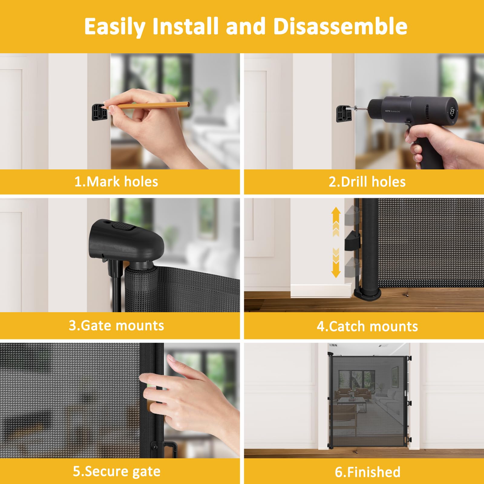 HEELALBABY easy-disassembly gate allows flexible installation and repositioning