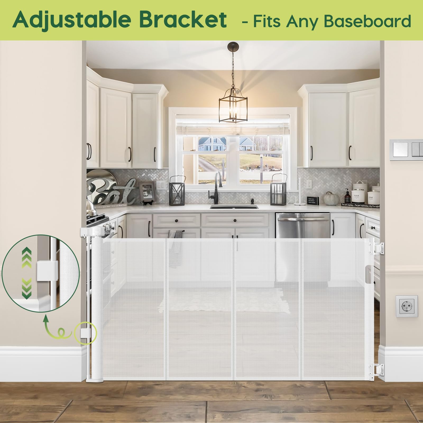 HEELALBABY easy-mounting-hardware simplifies setup across doorways and exteriors
