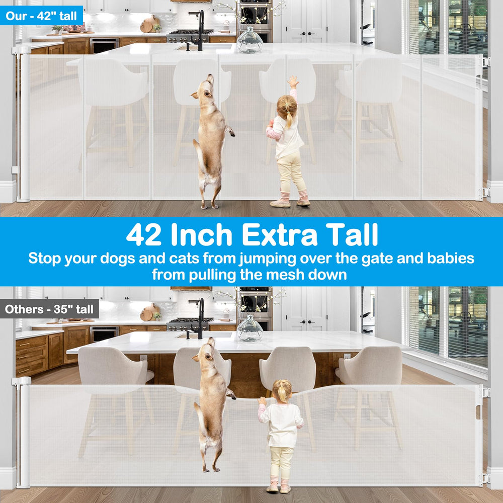 HEELALBABY no bottom bar gate reduces tripping risk during routines.