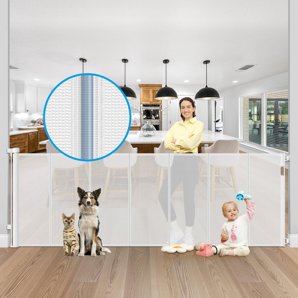 HEELALBABY reinforced gate 42tall-120wide offers tall, wide coverage for large openings.