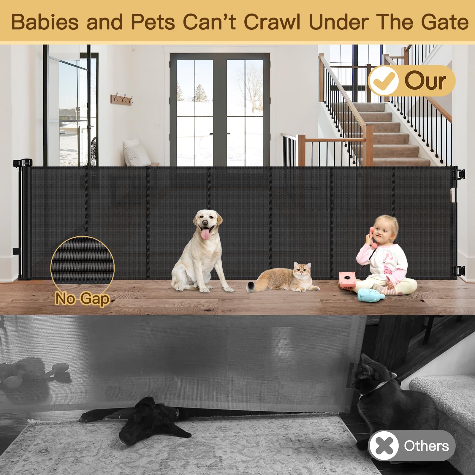Heelalbaby reinforced-gate indoor-outdoor design suits kitchens, decks, porches.