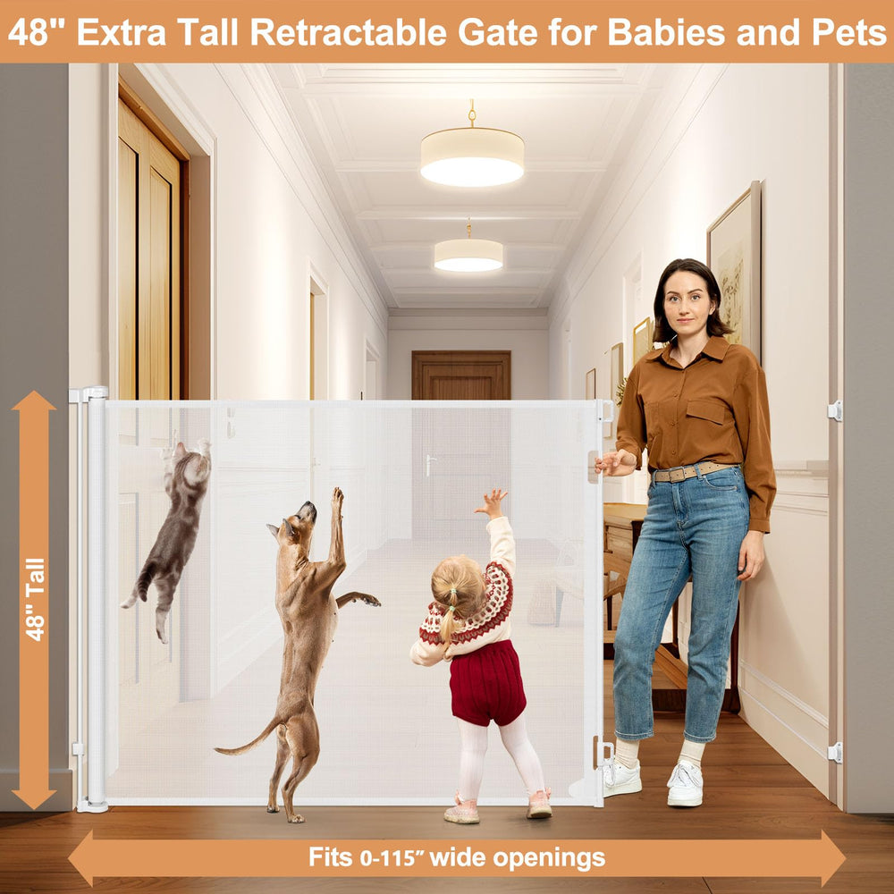HEELALBABY retractable gate space-saving design folds away when not in use.