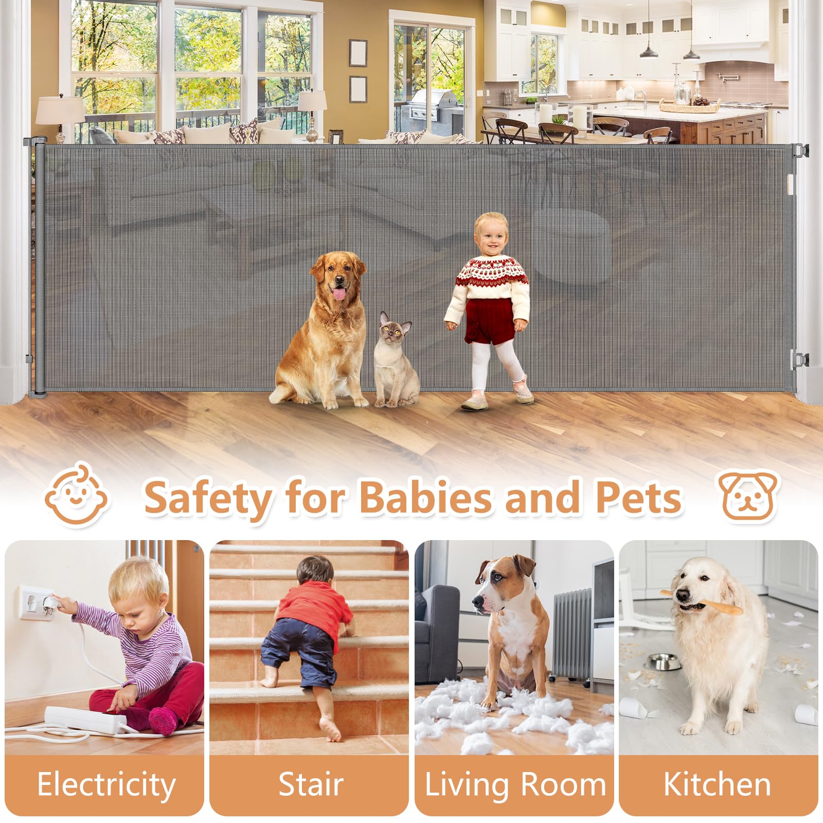 HEELALBABY room-divider gate creates a focused play area or quiet workspace.