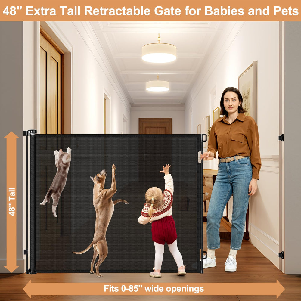 HEELALBABY space-saving retractable gate rolled up to save room