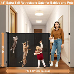 HEELALBABY space-saving retractable gate rolled up to save room