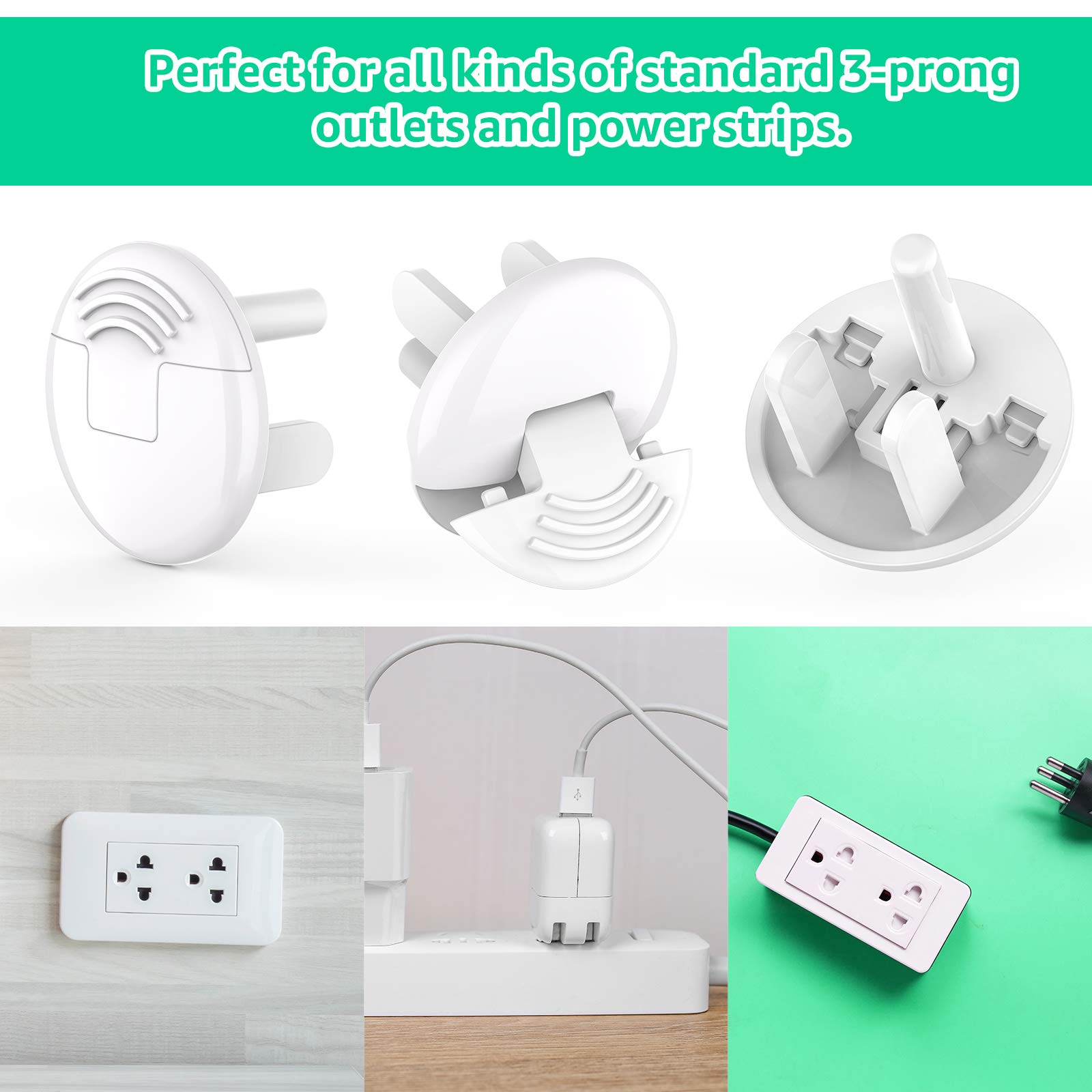 HEELALBABY wide-compatibility covers standard outlets and strips