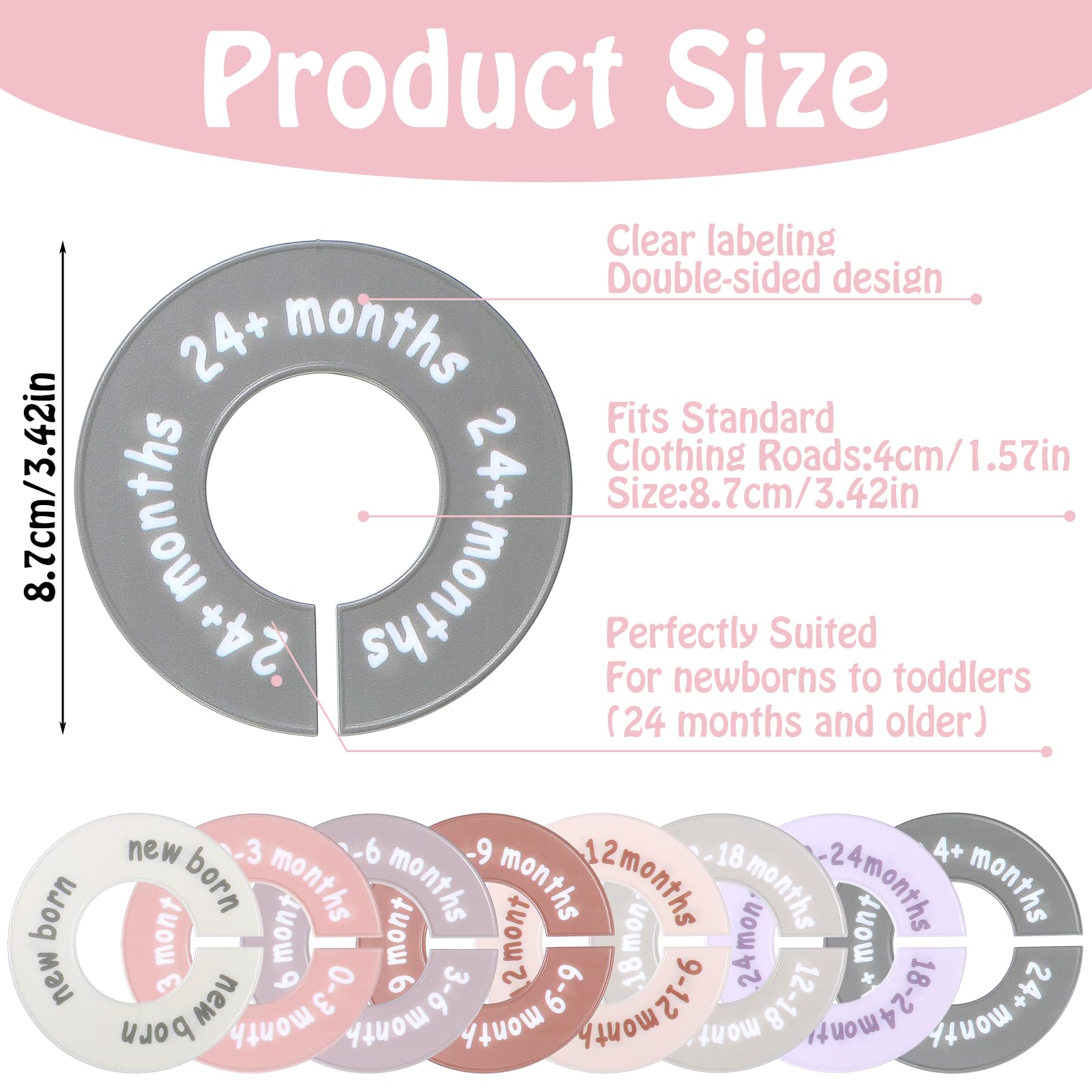 HekouJiub round dividers with double-sided labels readable from both sides