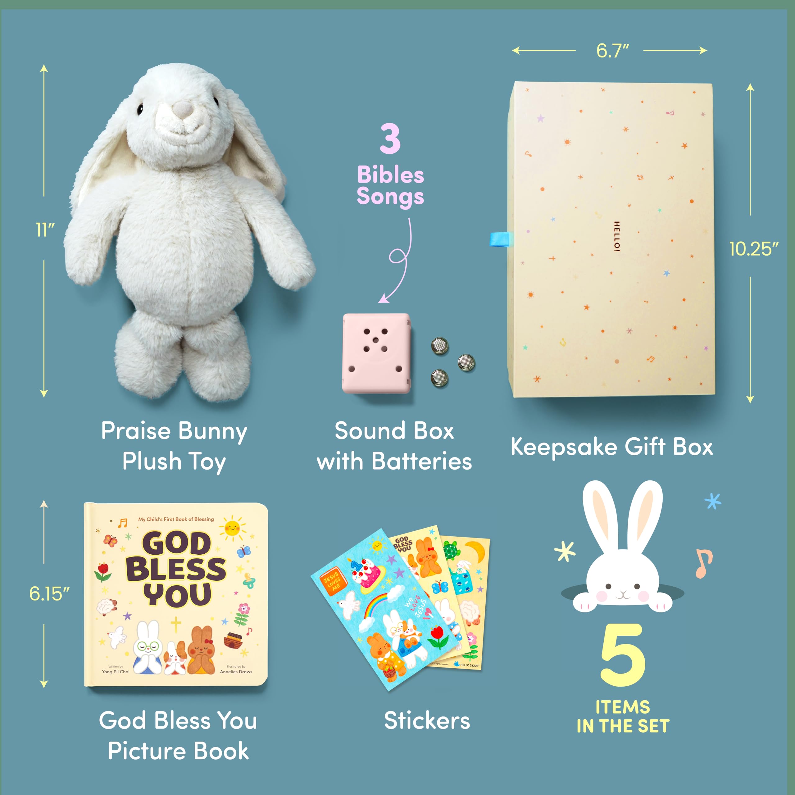 Hello 2 Kids Bless You Book soft hardcover for daily blessings.