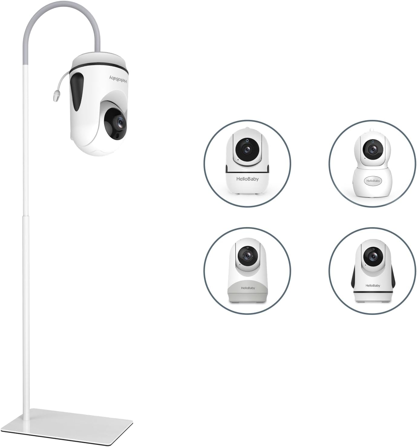 HelloBaby floor stand base provides sturdy stability for safe baby monitor setup.