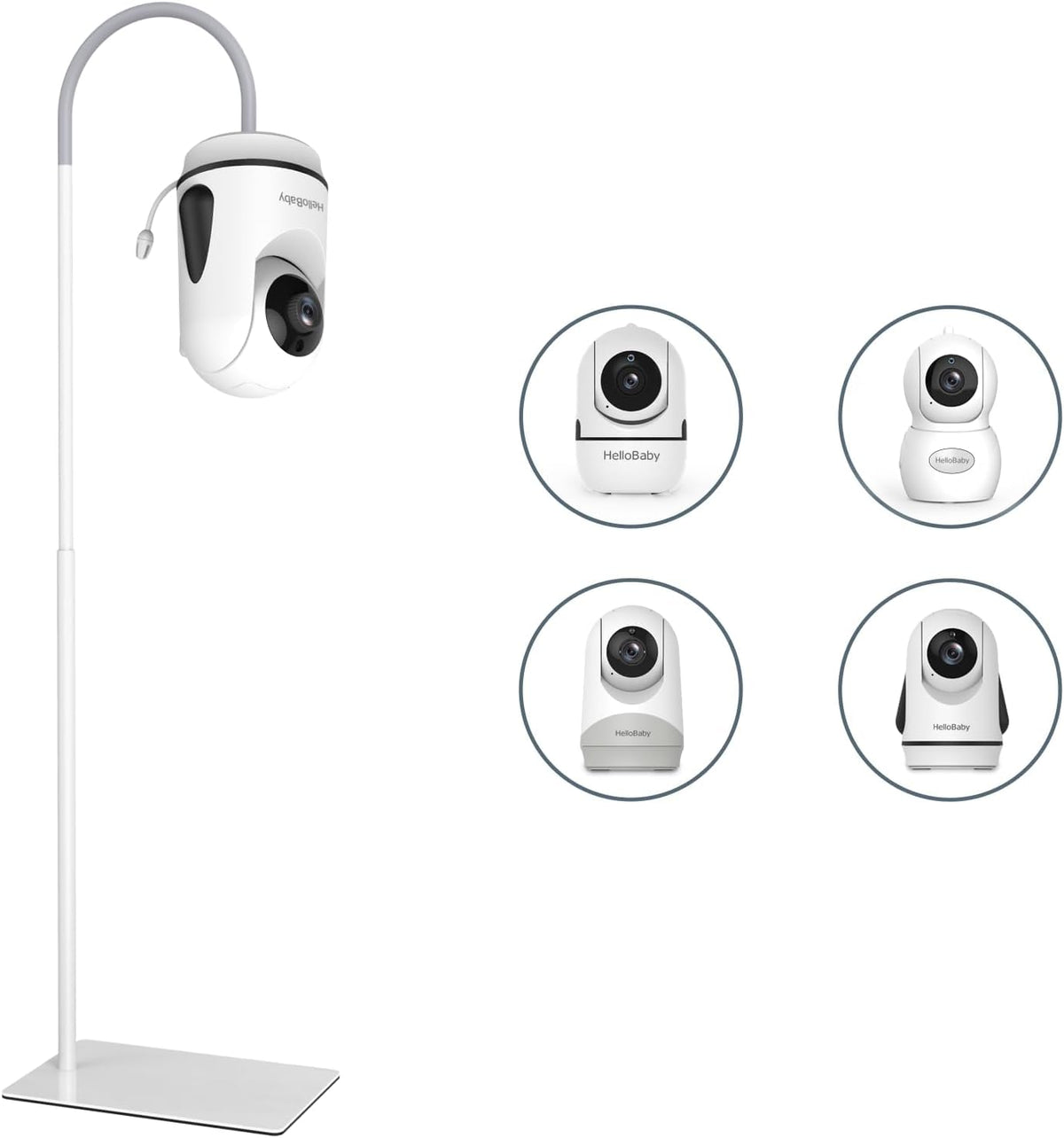 HelloBaby floor stand base provides sturdy stability for safe baby monitor setup.