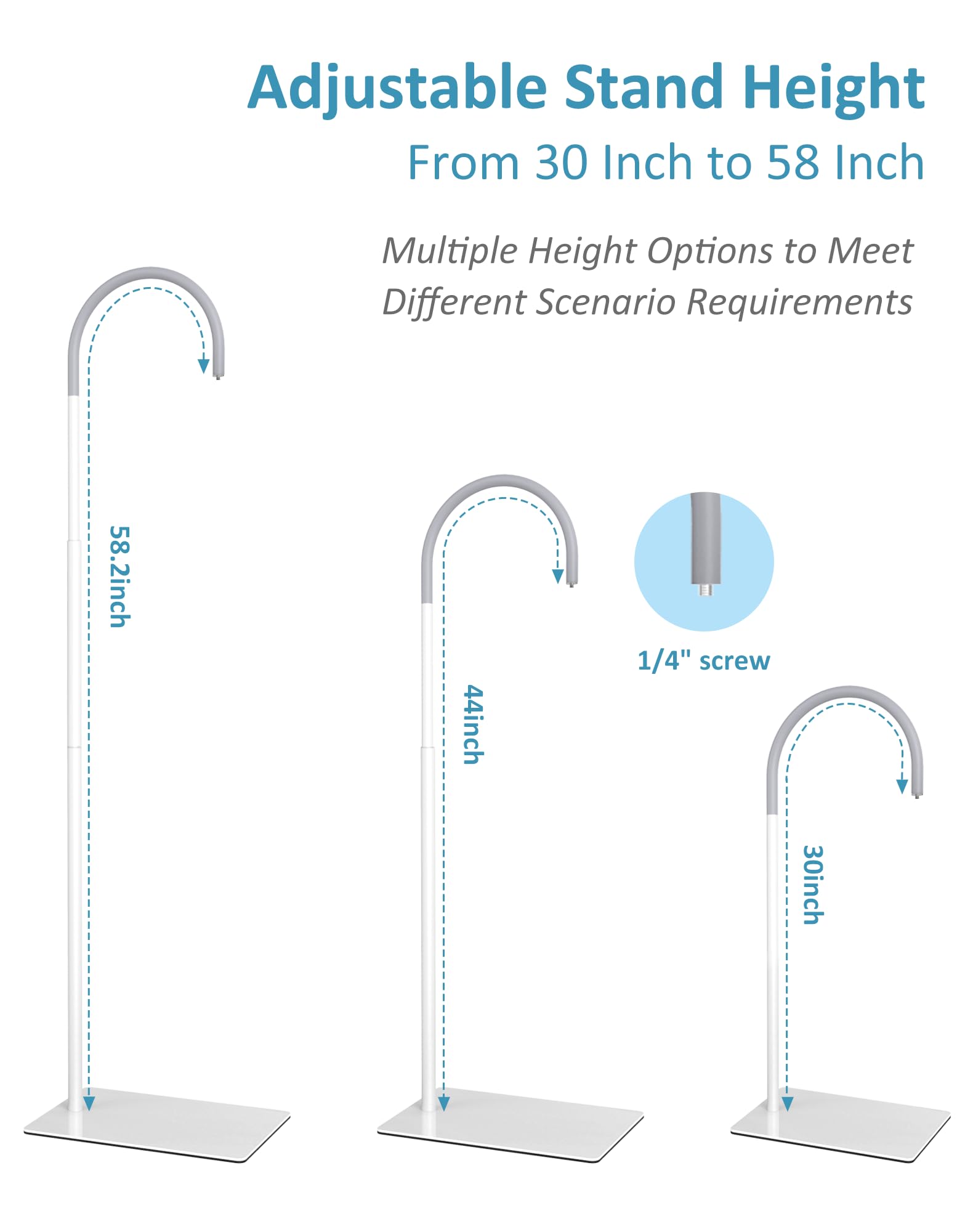 HelloBaby height adjustable pole enables precise viewing angles for sleeping or playing.