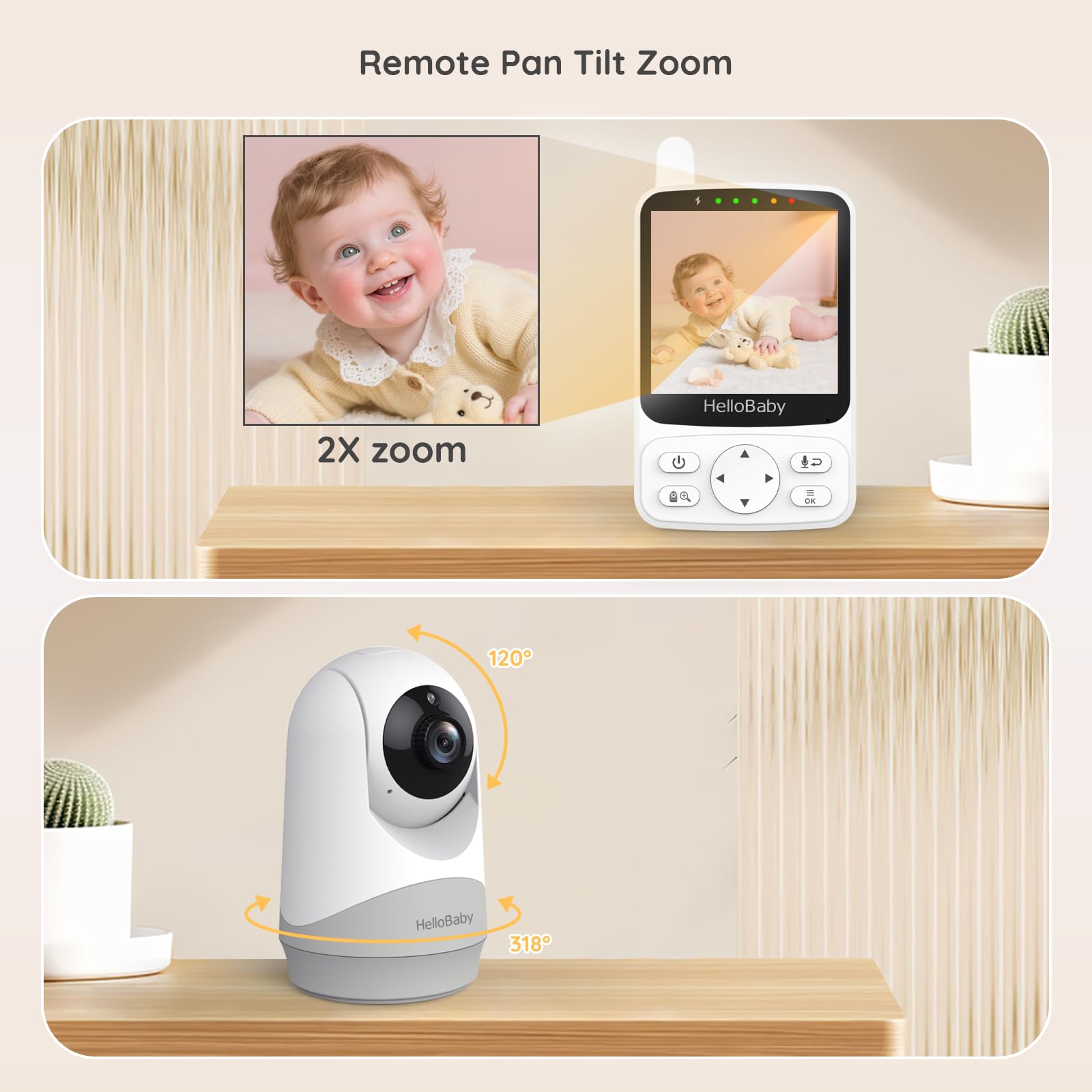 HelloBaby automatic night vision captures clear footage in low light.