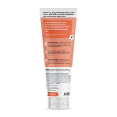 Hello Bello Premium Baby Lotion highlighting jojoba seed oil for sensitive skin care