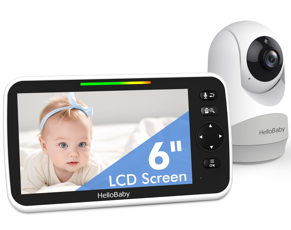 HelloBaby 6-inch screen offers clear baby visuals for peaceful monitoring