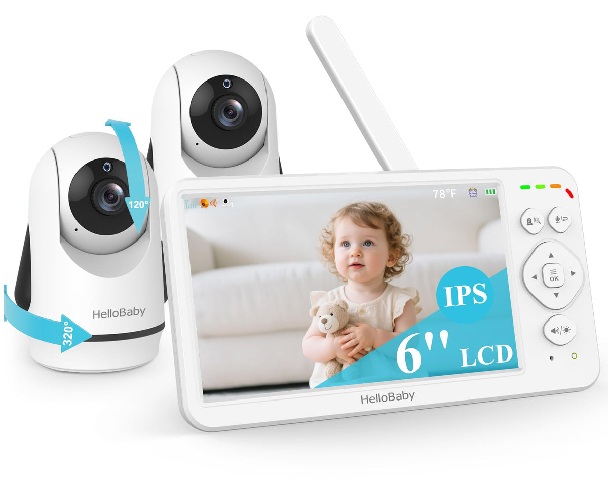 HelloBaby 6-inch screen keeps clear baby viewing from any angle