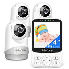 HelloBaby baby monitor shows 318° PTZ coverage for flexible, all-room monitoring.