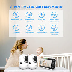 HelloBaby dual cameras setup highlights seamless switching for two-room monitoring without missing sounds