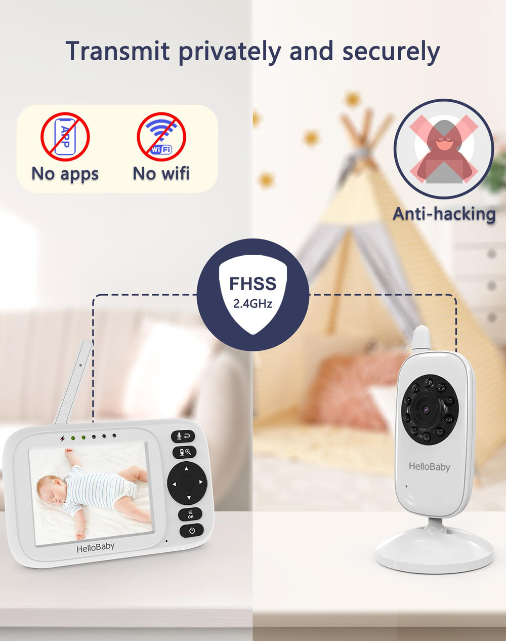 HelloBaby HB2438-2 Plus eight lullabies offer soothing options.