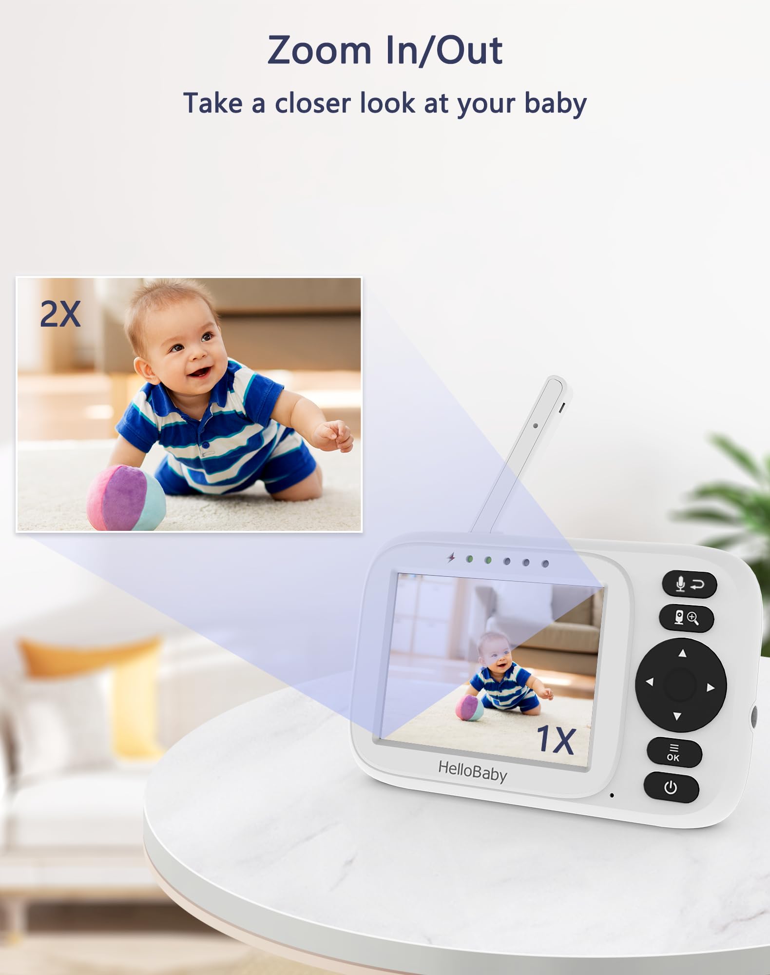 HelloBaby HB2438-2 Plus two-way talk enables quick reassurance.