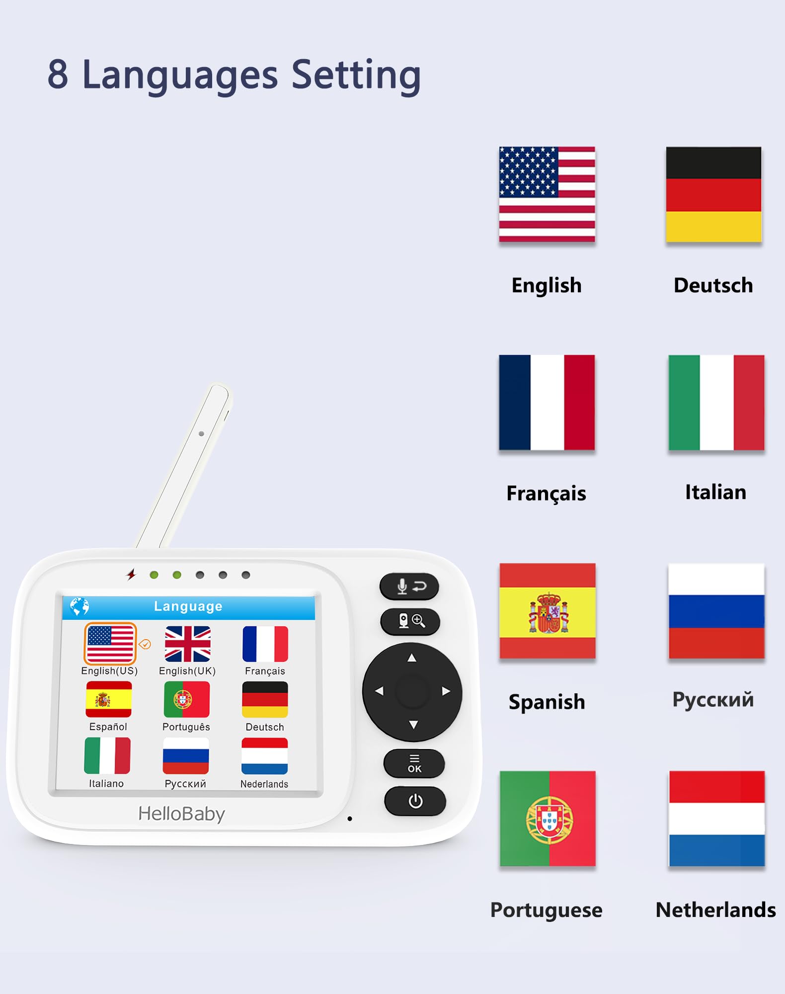 HelloBaby HB2438-2 Plus included USB charging cables offer convenient charging.