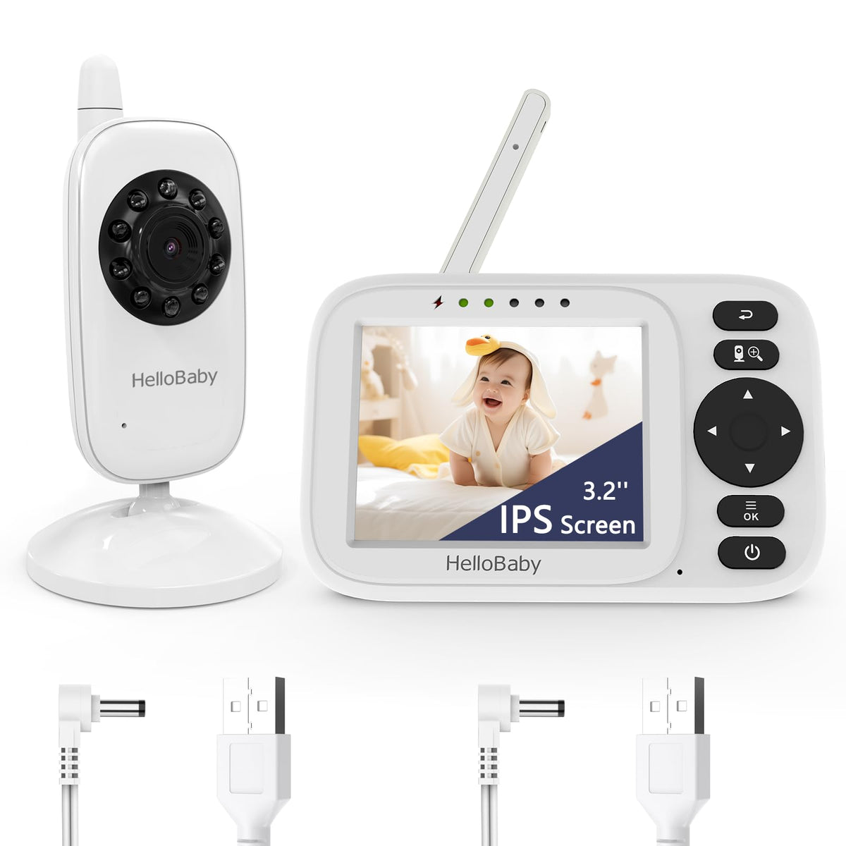 HelloBaby HB2438 monitor with 3.2-inch screen for clear daytime viewing