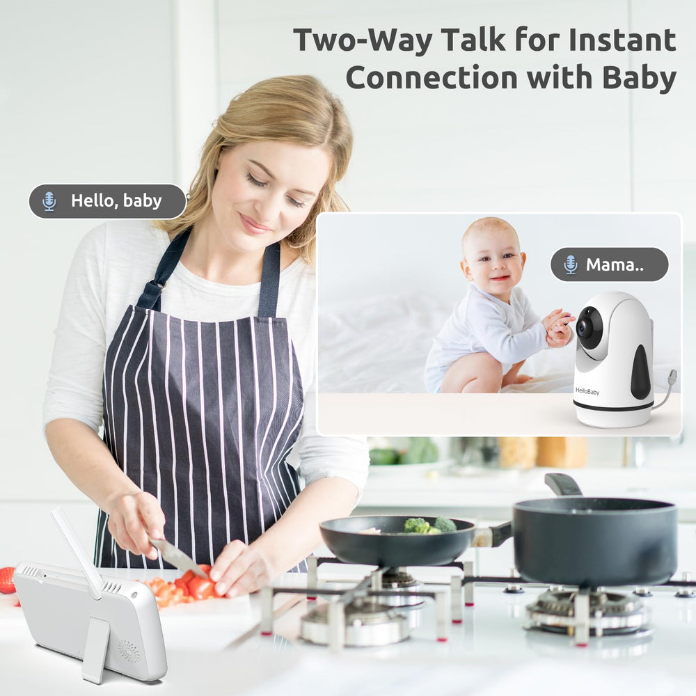HelloBaby HB6351Plus no-WiFi setup ensures secure, interference-free connection.