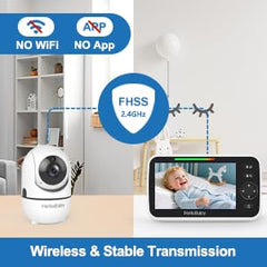 HelloBaby HB6550 remote view with pan-tilt-zoom helps spot movement from afar