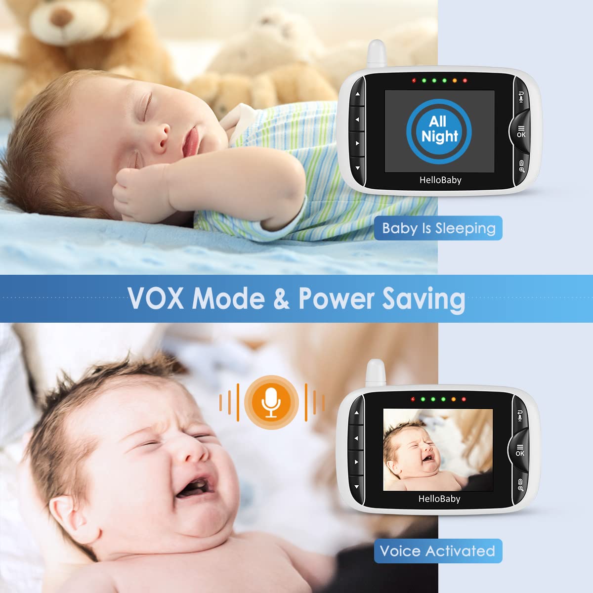 HelloBaby HB66pro temperature screen lets you monitor nursery conditions at a glance.