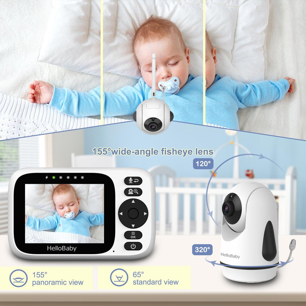 HelloBaby infrared night vision ensures clear visibility in darkness with lullabies.