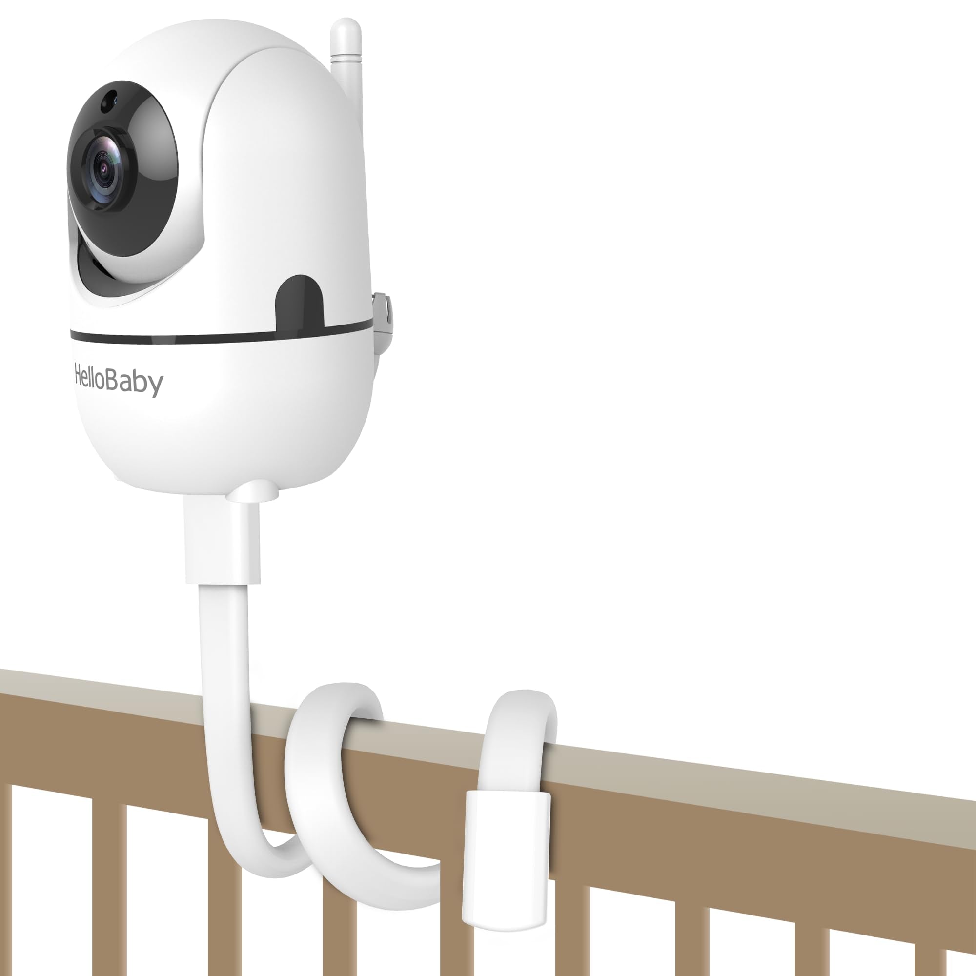 HelloBaby monitor mount with 20-inch arm extended for flexible viewing angles.