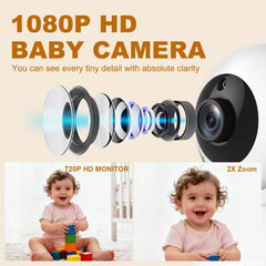 HelloBaby monitor night vision demonstrates clear no-glow monitoring after dark.