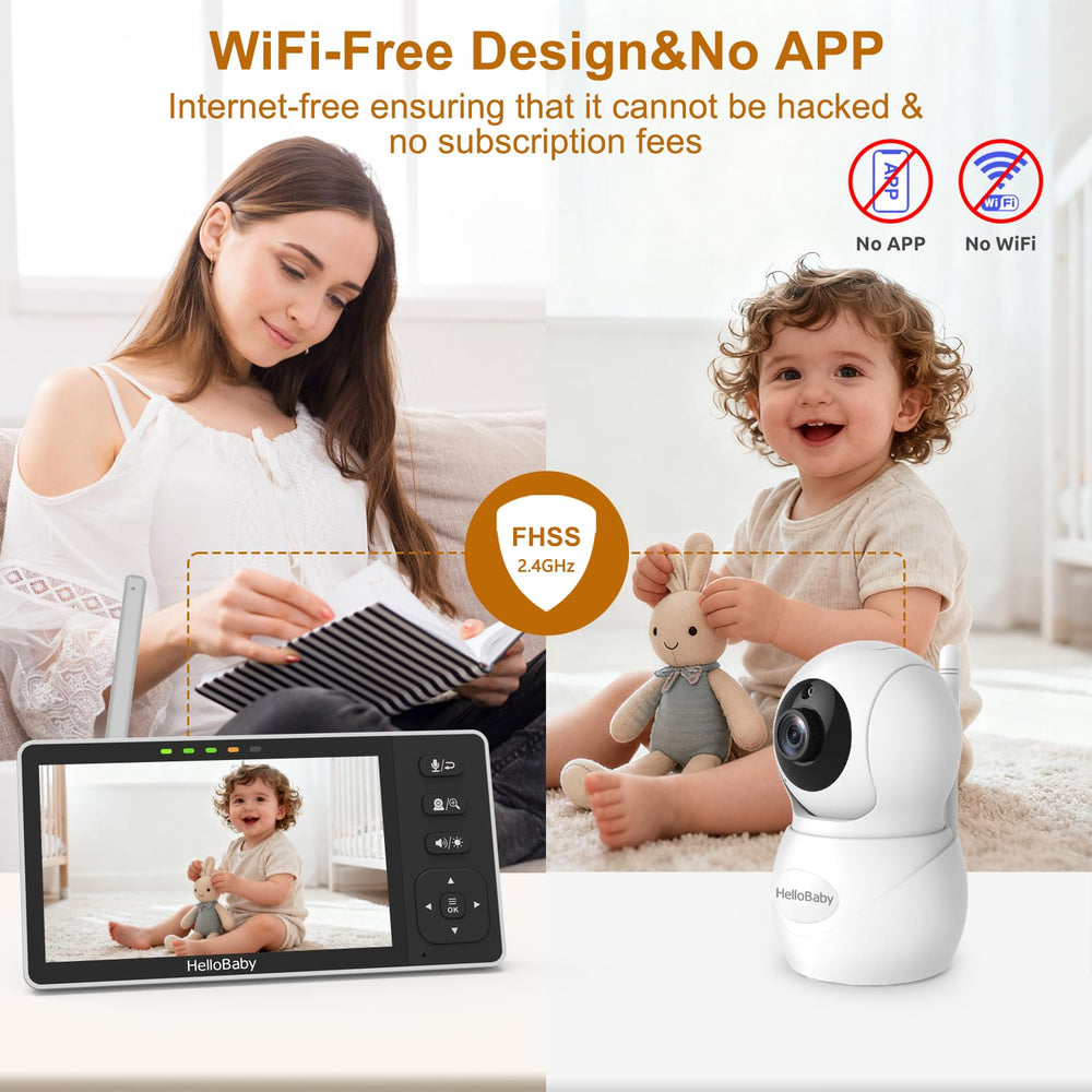 HelloBaby monitor no wifi security emphasizes hack-proof DECT connection.